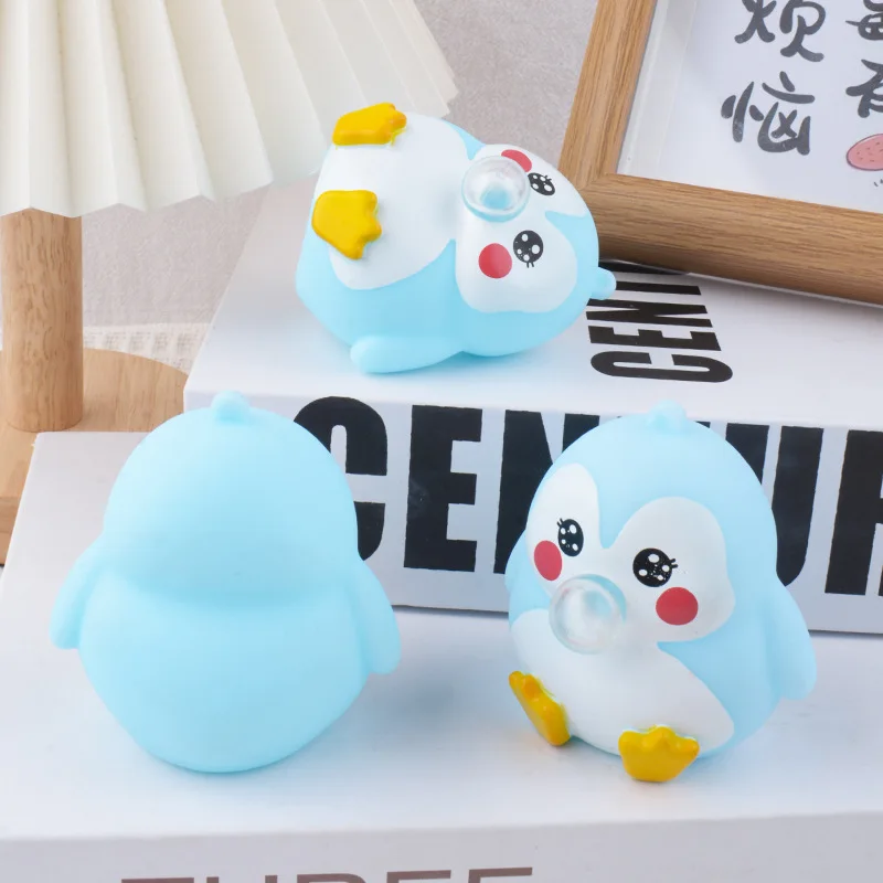 日本のかわいいペンギンピンチおもちゃ唾バブル面白いリラックスボール感覚そわそわおもちゃ小さなスクイーズボールおもちゃ子供のための大人のギフト