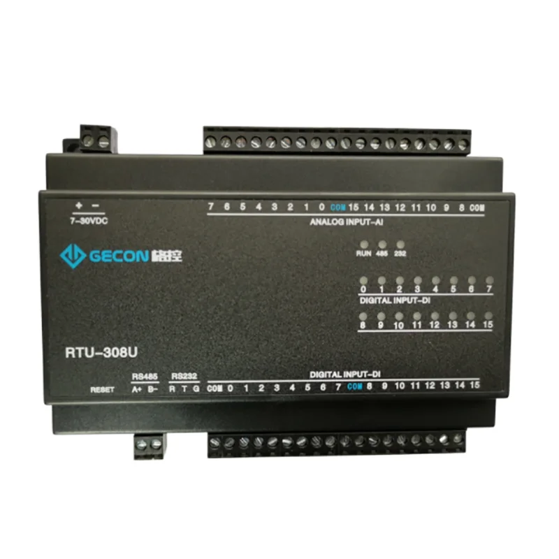 

RTU-308U 16AI analog acquisition 16DI digital input Modbus IO module RS485 232 PLC expansion