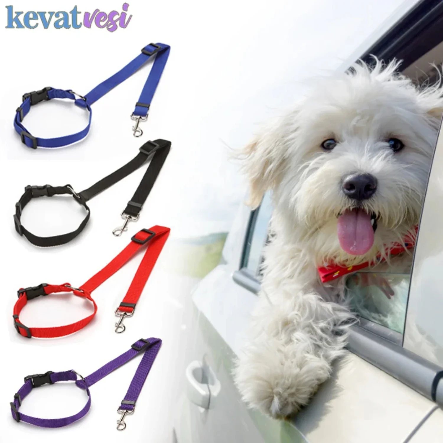 

Adjustable, Essential, Sturdy, and Reliable Nylon Pet Dog Car Seat Belt: Ensuring Pet Safety in Backseat Travel for Responsible