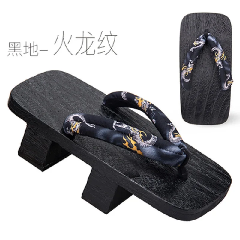 

Japanese Style Flip Flops Breathable Solid Wood Slippers Wooden Summer Decor