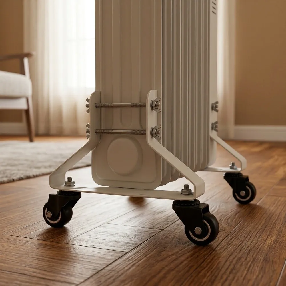 Replacement Casters for Pioneer Oil Radiator Heater with Dual Bearing Rotation and Triangle Support Base Design