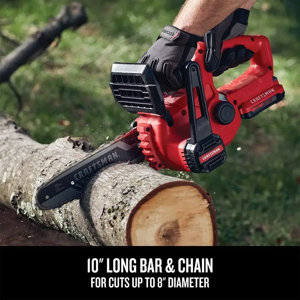 V20 Mini Chainsaw, 10 inch, Battery and Charger Included (CMCCS610D1)