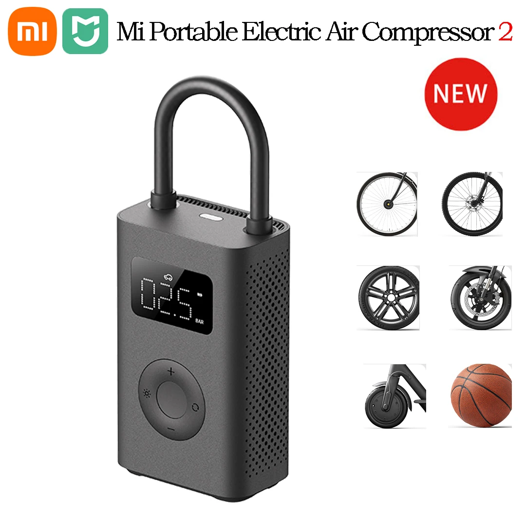 xiaomi mijia bomba de ar portatil universal compressor de ar eletrico sensor de pneu tesouro inflavel mi para futebol de carro de motocicleta 01