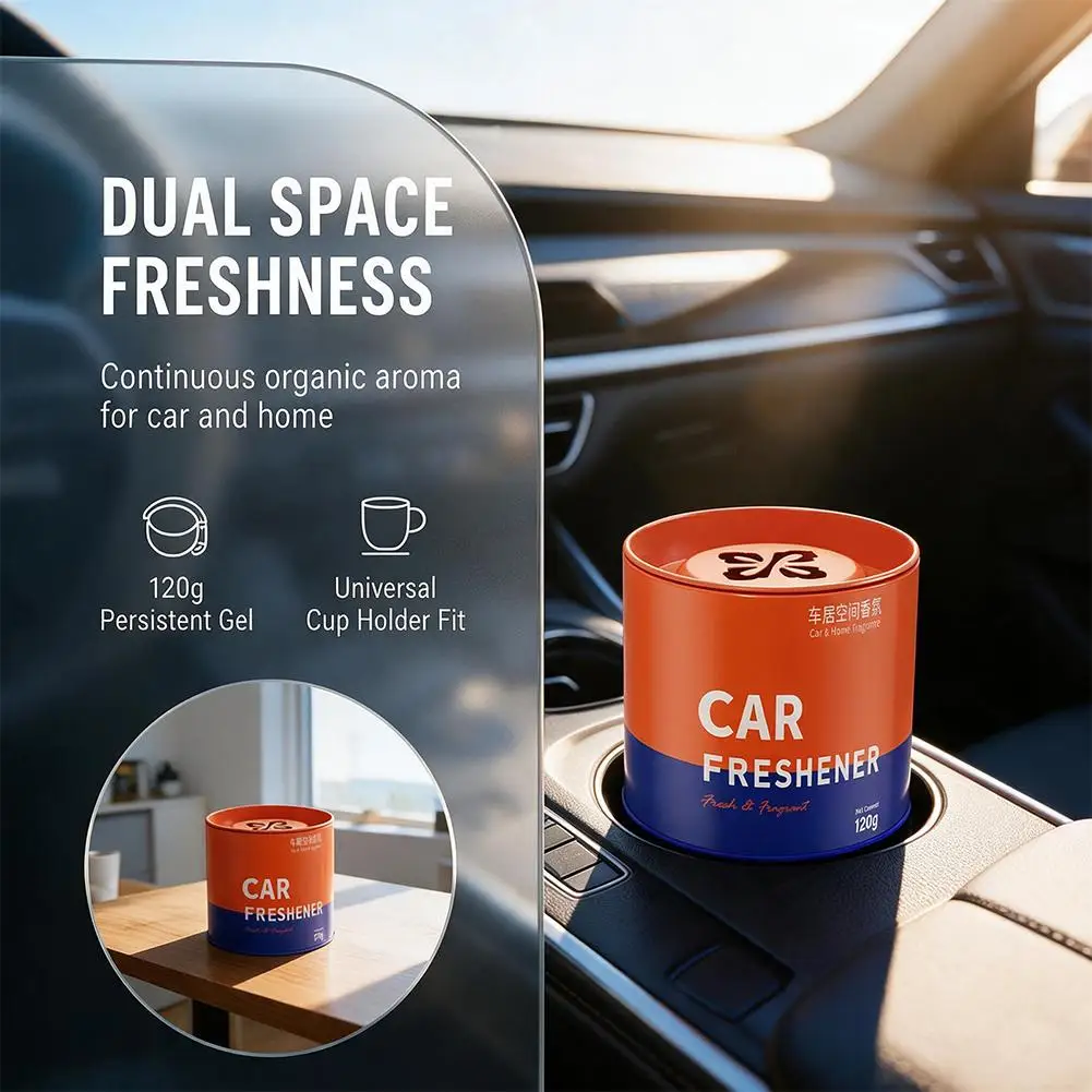 Solid Car Air Freshener Can Plant Essential Oil Fragrance Balm for Car Cup Holder Home Bedroom Closet Deodorant Odor Remover