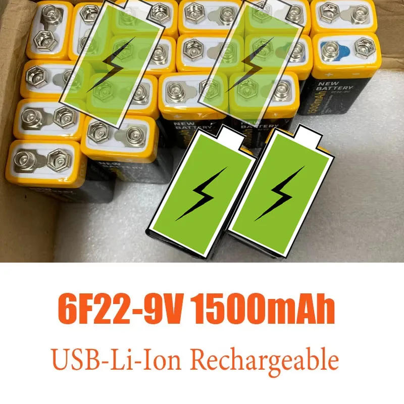 

4 шт. 9 В 1500 мАч микро литий-ионная аккумуляторная батарея 6F22 9 В для радиоуправляемой модели вертолета микрофон игрушка бесплатно Type-C