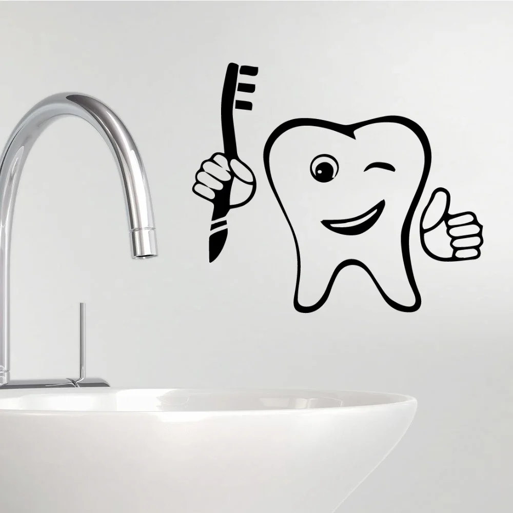 1pc Creative Tooth  Wall Decal Art Vinyl Stickers For Dentist Wall Decor Background Dental Decals
