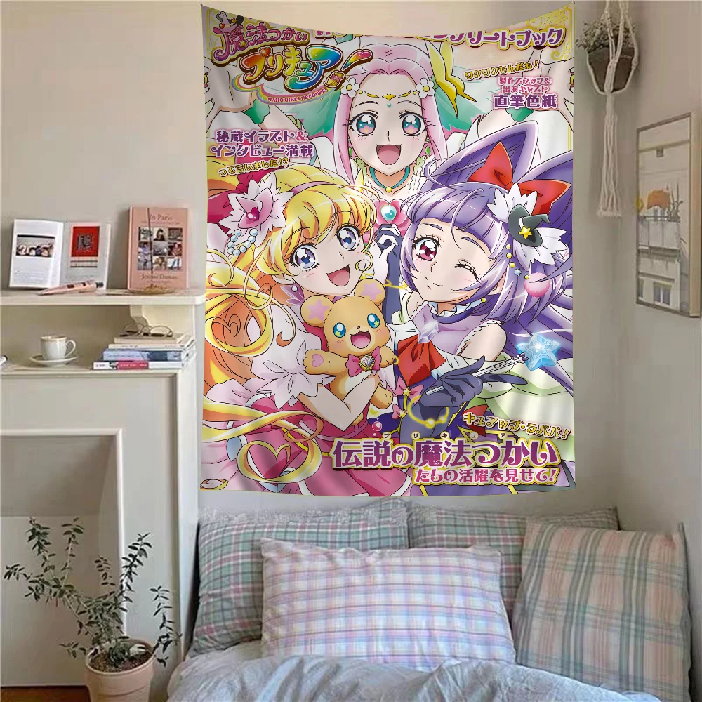 Smile Precure Cute Anime Chart Tapestry For Living Room Home Dorm Decor Art Home Decor