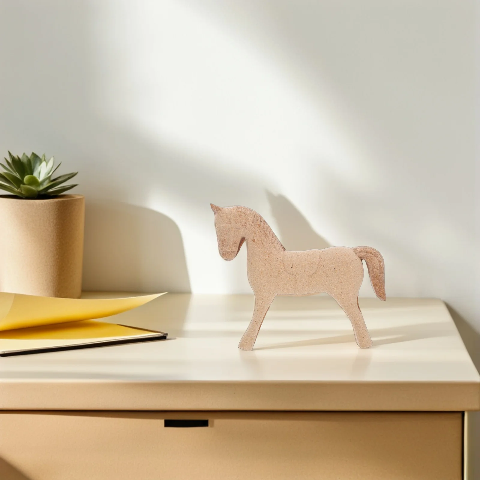 3Pcs Paintable Wood Horse Cutout for Creative Crafting Kids Adults Farm Themed Art Project Rustic Wooden Animal Decoration