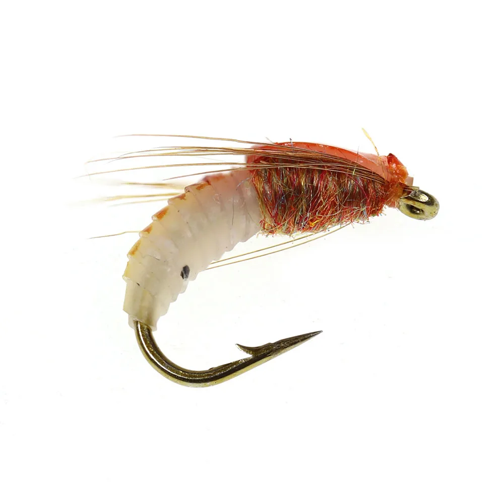 ICERIO 6PCS #12 #14 Cinnamon Color Classic Nymph Scud Fly Bu