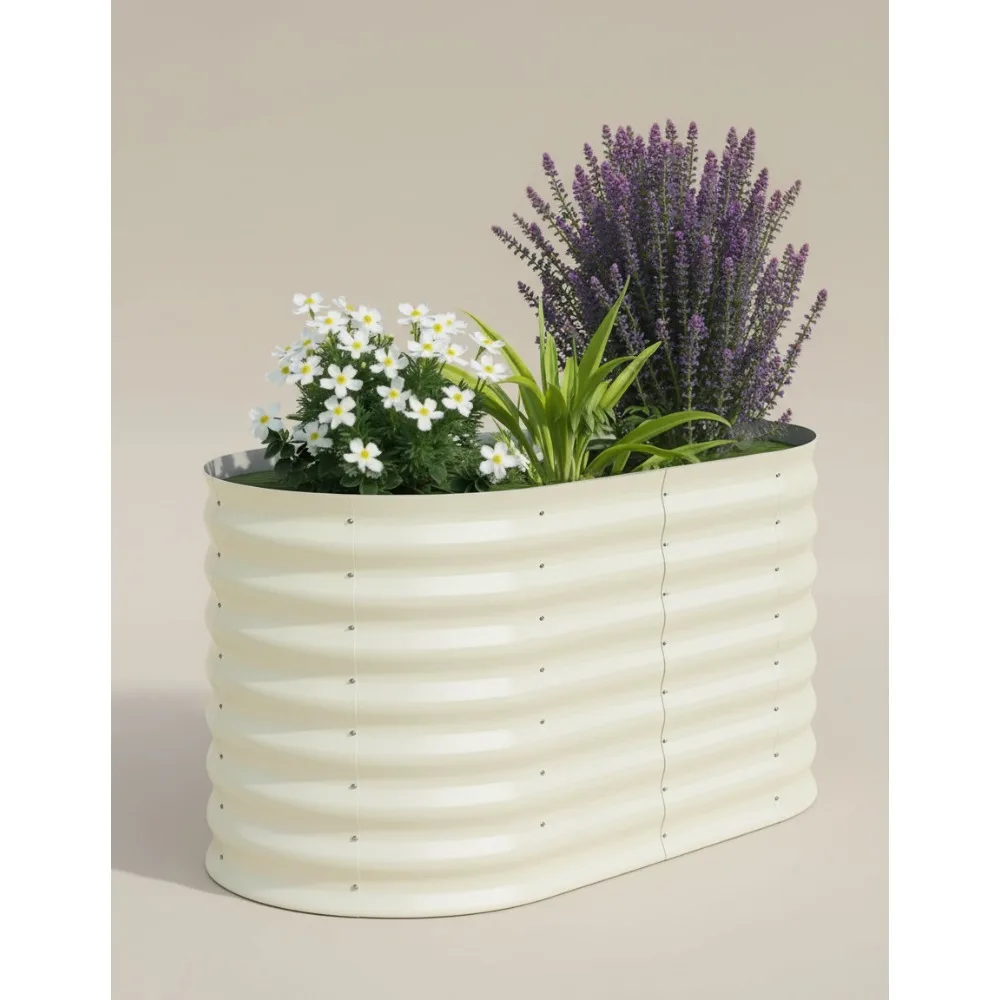 

4x2x2 ft Galvanized Raised Garden Bed, Easy Assembly Planter Box for Vegetables Fruits Flowers Outdoor