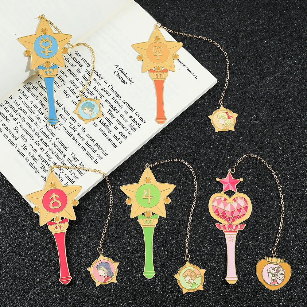 Sailor Moon Magic Wand Metal Bookmarks for Anime Fans Reading Lovers Page Labeling Anime Enthusiasts Collectible Gifts