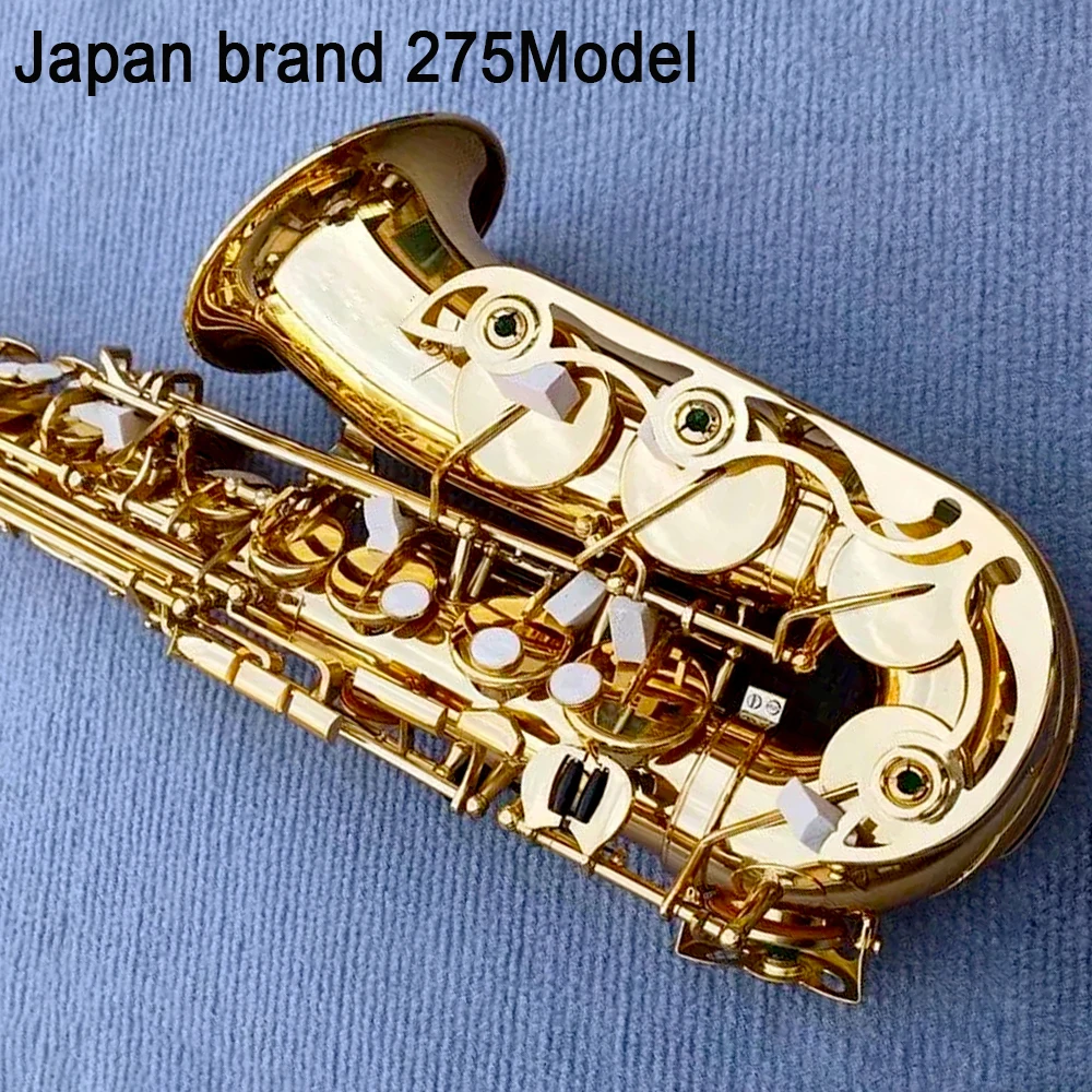 

Japan Top Alto Saxophone 275 model Eb-flat Gold Lacquer Alto Sax Brass Musical Instrument With Case Saxophone accessory