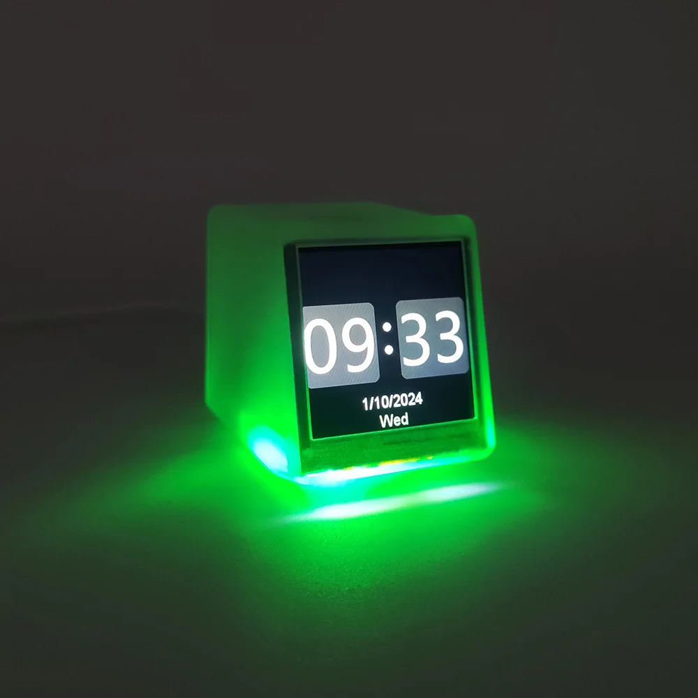 Bitcoin Price Tracker on Mini Size WIFI Weather Station Alarm Clock with Colorful RGB Lights. DIY Album and GIF Animations