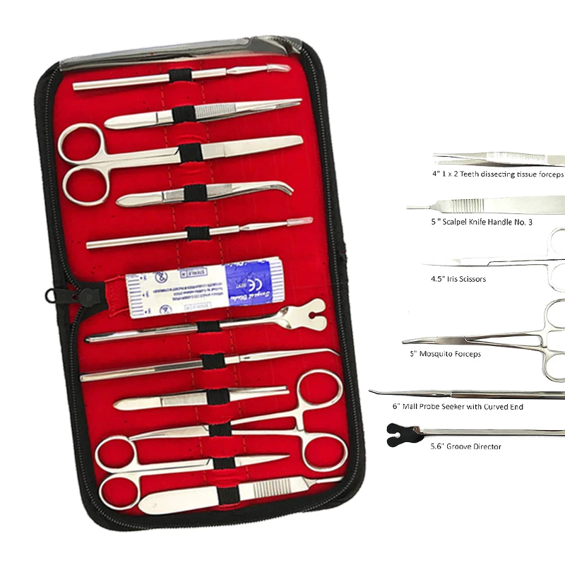 22PCS Medical Students Suture Practice Kit Premium grade stainless steel dissection kit is perfect for students teachers