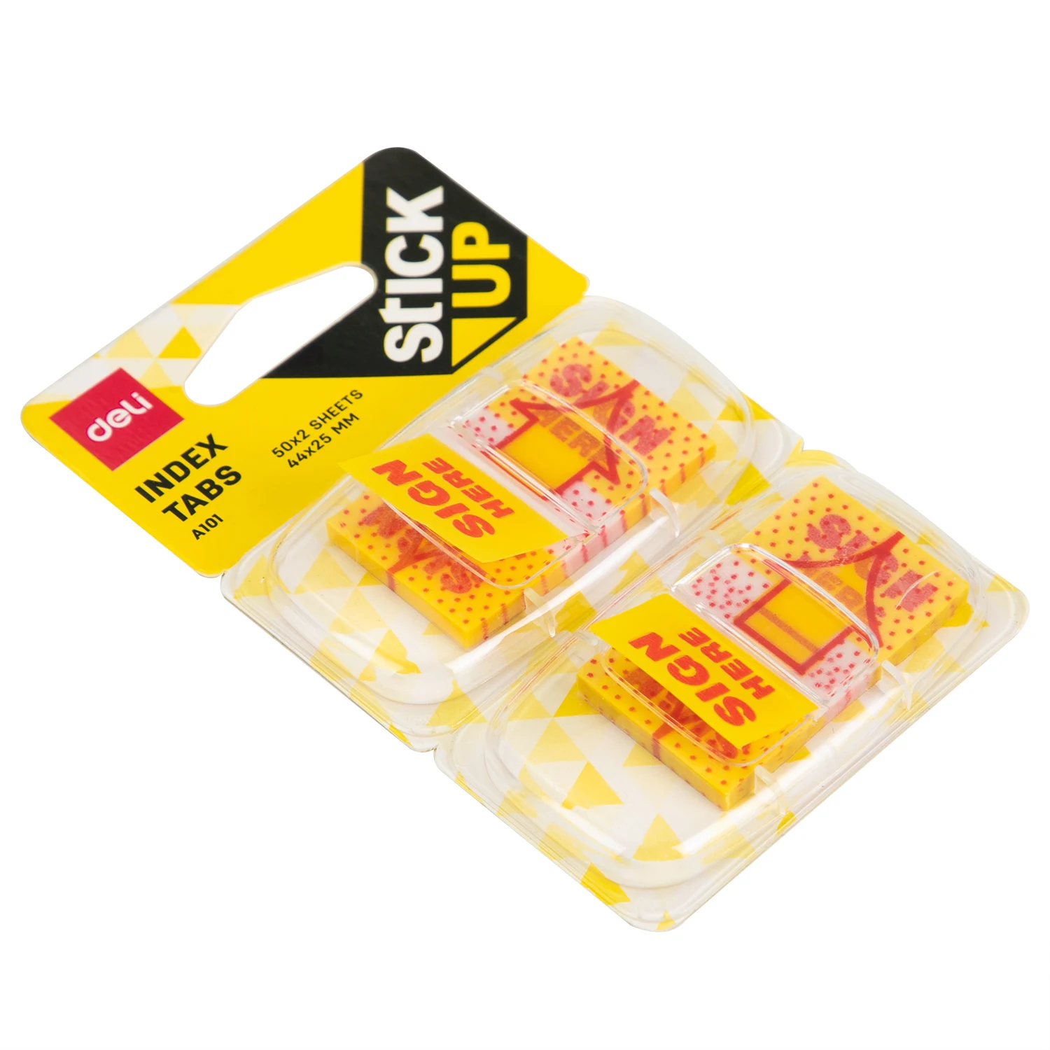 Deli signe ici autocollants 100 pièces diviseurs d'onglets en plastique marqueurs de documents pour bureau papiers Classification Notes d'étude scolaire