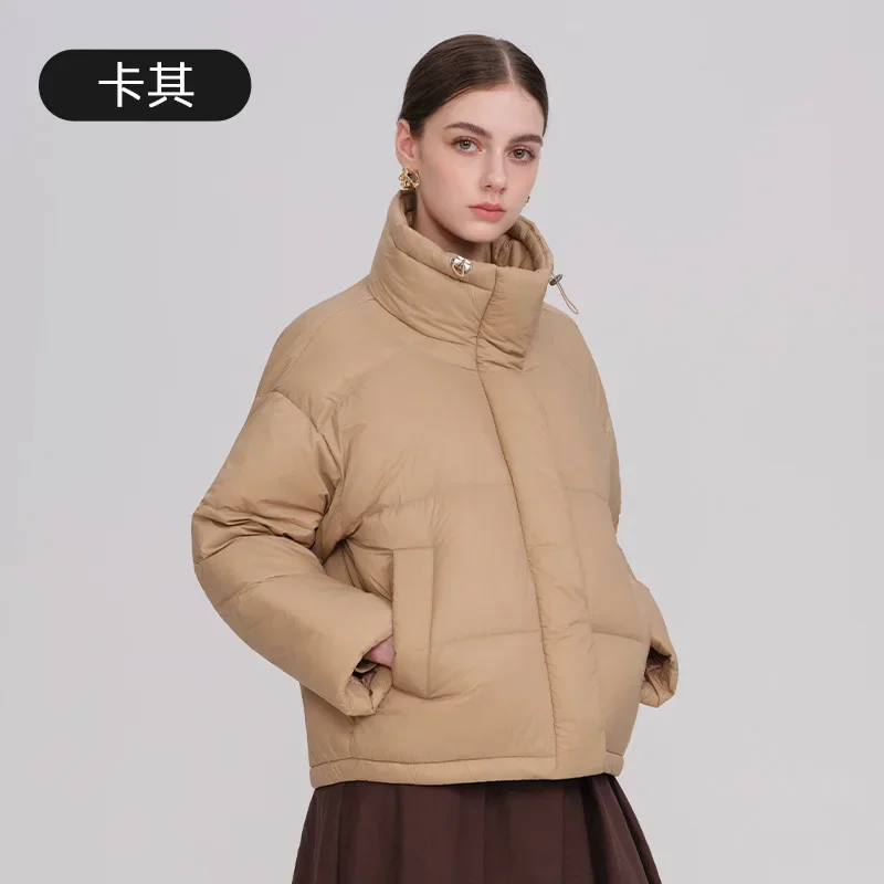 

Autumn/Winter European Women's Down Jacket Commuter Loose Stand Collar White Duck Down Jacket