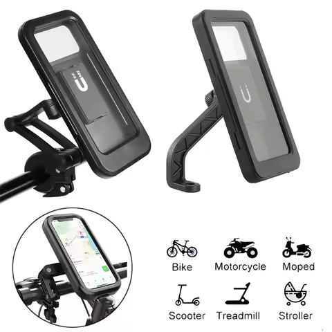 Waterproof Bicycle Mobile Phone Holder Motorcycle Stands 360&deg;Swivel Adjustable Universal Bike Holder for 4.7-6.8" Mobile Phone