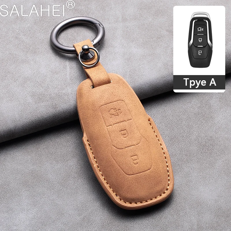 

Sheepskin Car Smart Key Cover Case Protector Shell For 3/4 buttons Ford Fusion Explorer Edge Mustang Mondeo Kuka Car Accessories