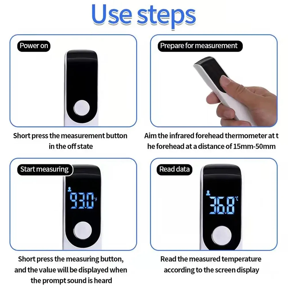 Mini Handheld Medische Digitale Infrarood Thermometer Baby Volwassen Contactloze Voorhoofd Thermometer Snelle Koorts Temperatuur Measureme