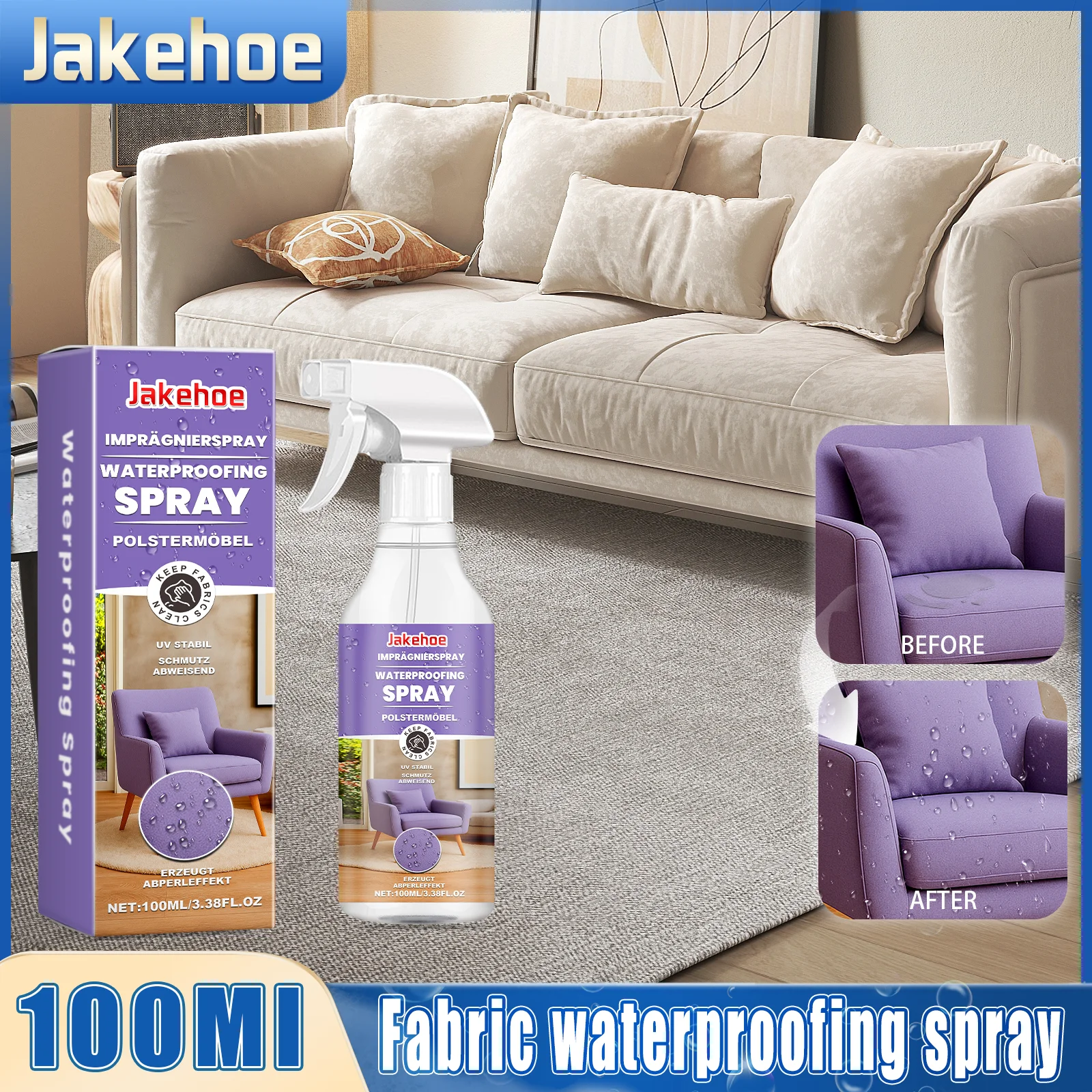 

Гидроизоляционный спрей для ткани, подходит для диванов, ковров, обивки на открытом воздухе, гантелей и палаток, устойчивый к пятнам защитный агент