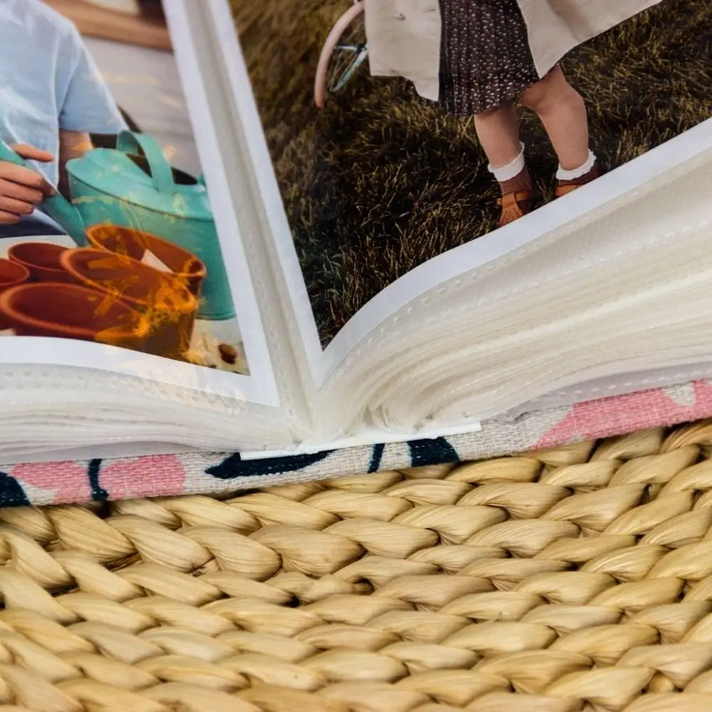 New 100 Pockets Photo Album Linen Cover 4x6 Photos Slip-in Picture Albums DIY Writable Small Scrapbook Album Children Growth