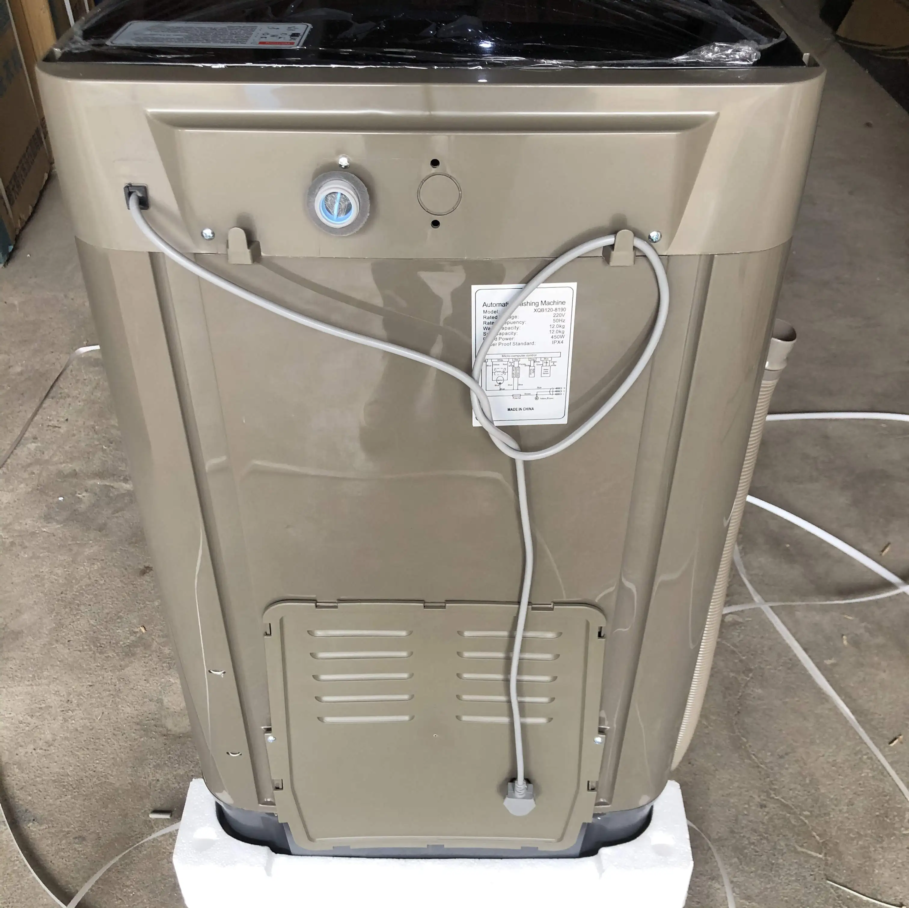 Hot 12kg Fully Automatic Single Tube Top Loader Portable Washing Machine Large 10kg 15kg Wash Cloth Washing Machine XQB120-8190