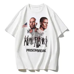 Men Vintage T Shirts Tv Series Prison Break Aesthetic Clothing Michael Scofield Y2k Shirt Streetwear Printed T-shirt Top Cotton