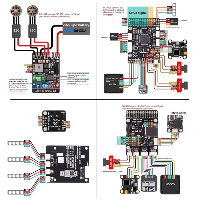 JHEMCU F405 Wing Flight Controller INAV 5V ในตัวบารอมิเตอร์ Gyroscope OSD Blackbox BEC สําหรับเครื่องบิน RC FIXED-Wing