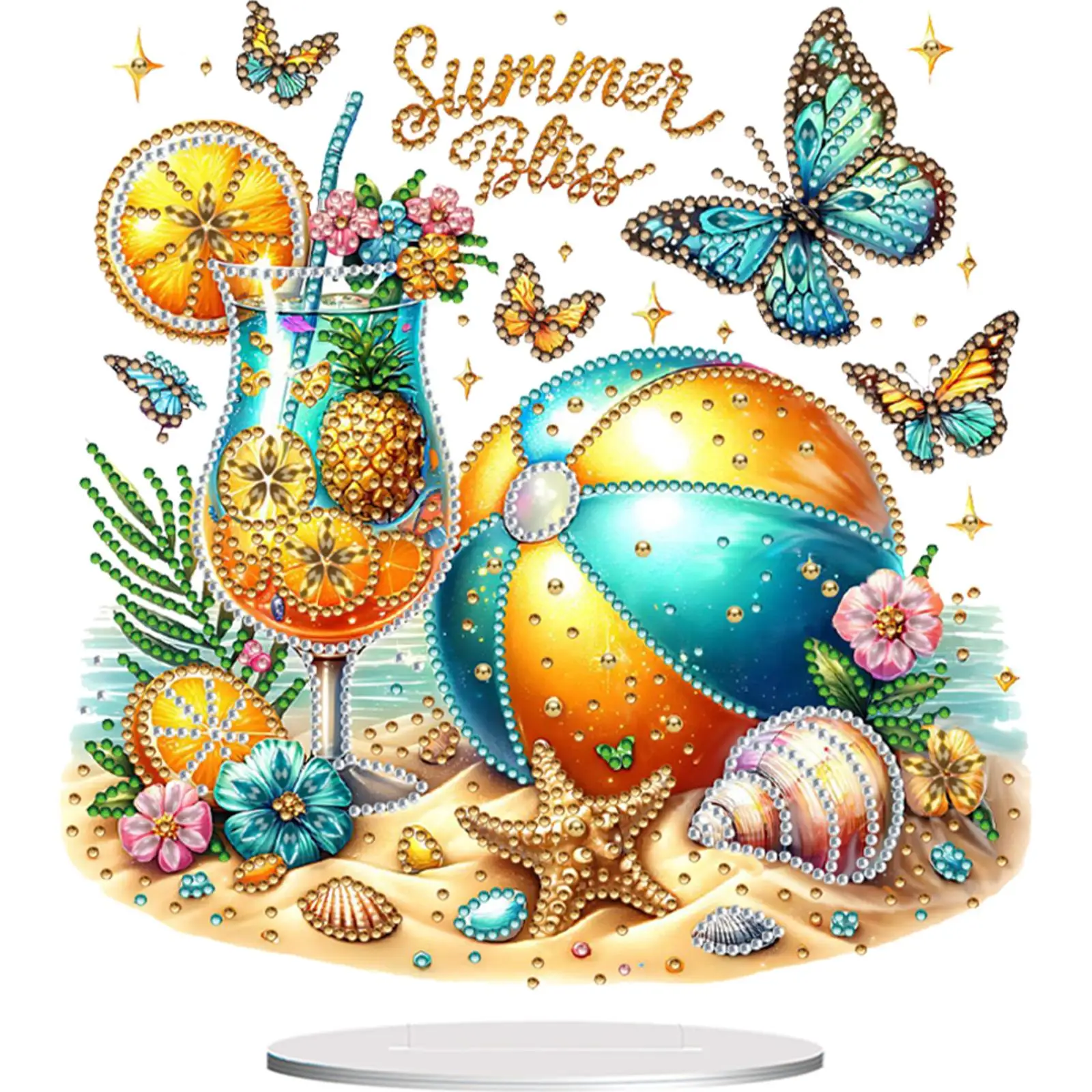 

Beach Ball 2D Flat DIY Diamond Painting Desktop Decors Ornaments Kit for Home