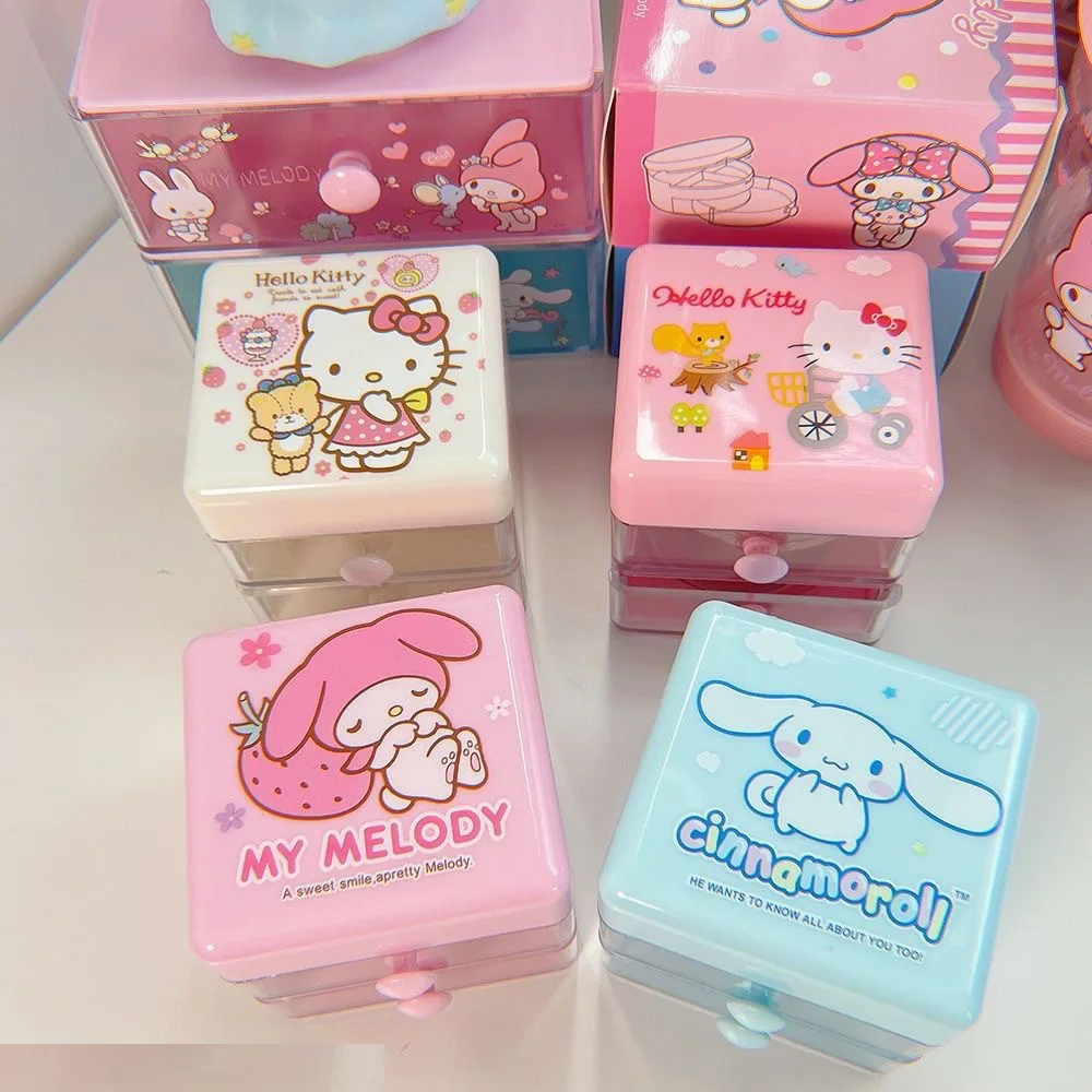 

Sanrio Multi functional Storage Box, Hello Kitty Necklace Jewelry Stationery Drawer style Storage Box