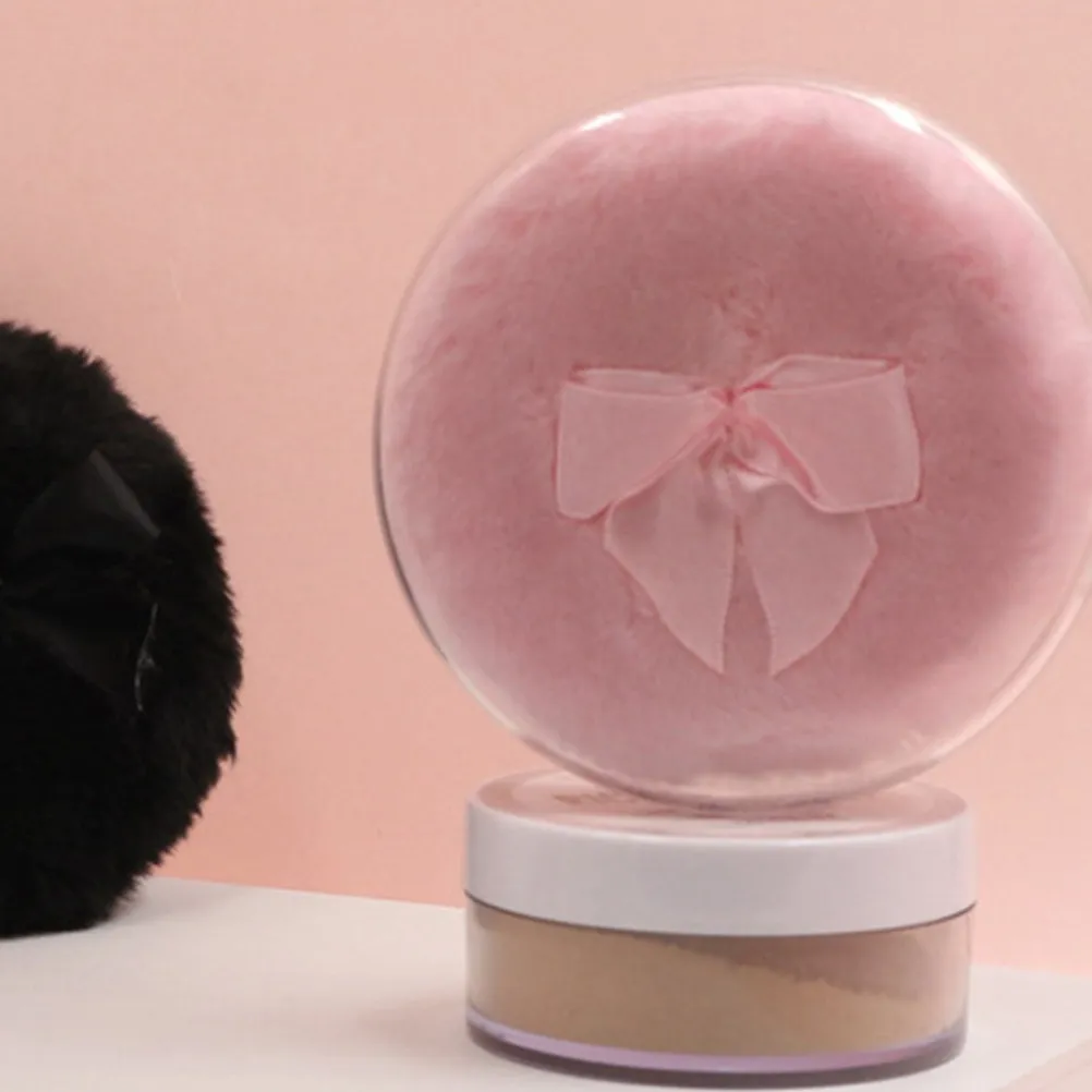 2Pcs High Density Makeup Powder Puff for Body Face Loose Powder Even Blending Comfortable Non Irritating Bowknot Detail Design