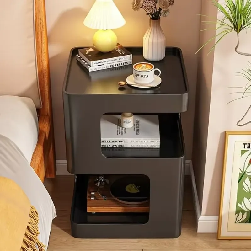 Simple Modern Cream Style Side Table Small Coffee Table Creative Wrought Iron Bedside Cabinet for Living Room Balcony