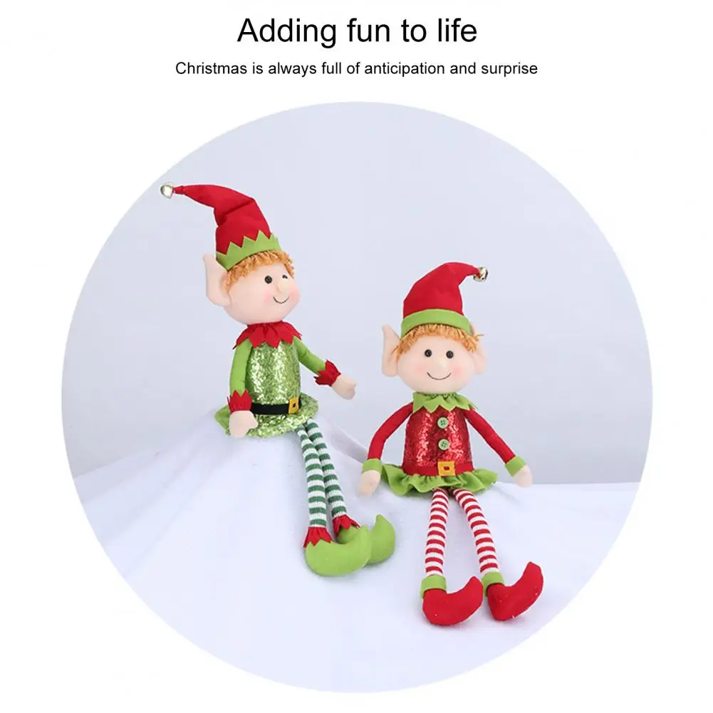 Handmade Elf Deocr Cute Christmas Decor Colorful Long-legged Plush Toy 65cm Christmas Elf Decoration Handmade Adorable for Party