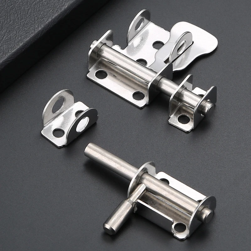Stainless Steel Door Latch Solid Sliding Bolts Latch Hasp Home Hardware Gate Safety Toilet Door Lock