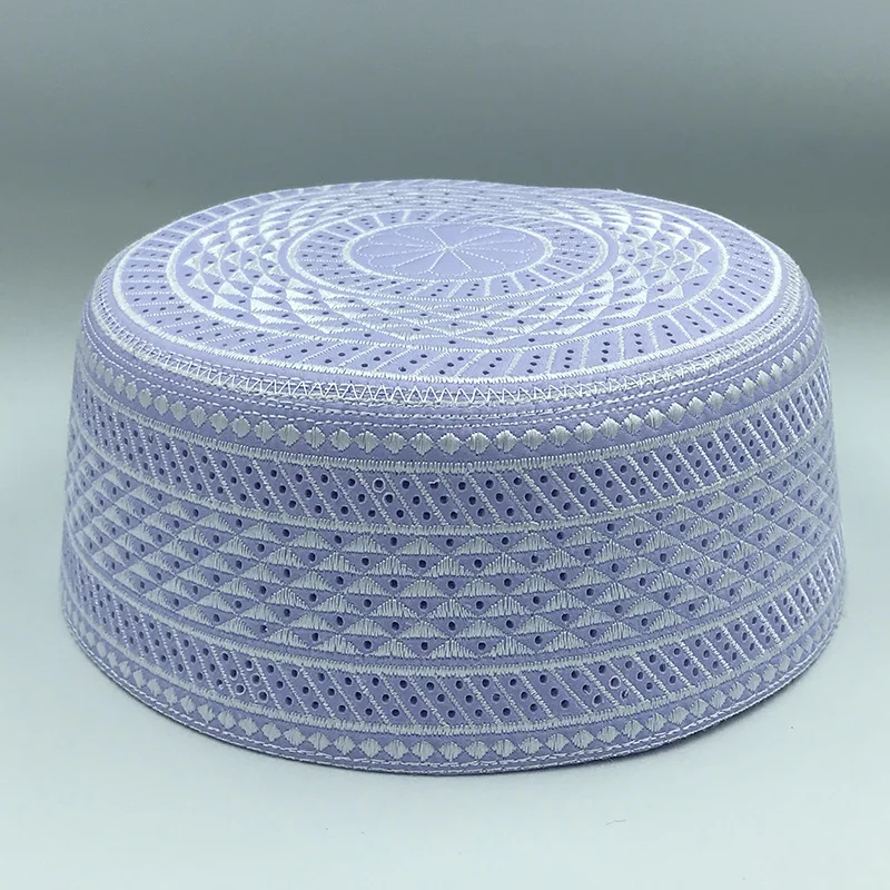 หมวกคลุมศีรษะผ้าฝ้ายปักลายสำหรับผู้ชายมุสลิม ผ้าคลุมศีรษะแบบอิสลาม สไตล์ซาอุดิอาระเบีย ท็อปคิปปอต ผ้าโพกหัวสำหรับเสื้อผ้าผู้ชาย