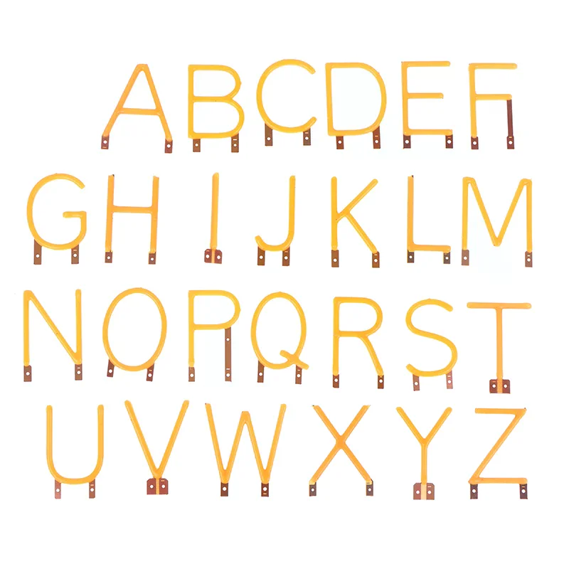 Engelse Letter Filament COB LED Filament DC3V Gele Diodes Feestdecoratie Lichtaccessoires DIY