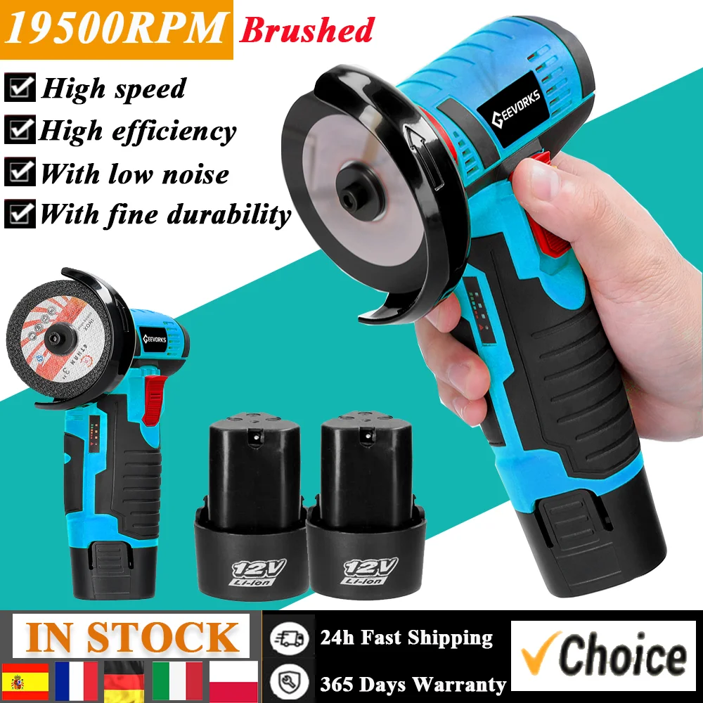 19500rpm Electric Grinding Tool Multifunctional Mini Grinder Handheld Cutter for Cutting Polishing Ceramic Tile Wood Stone Steel