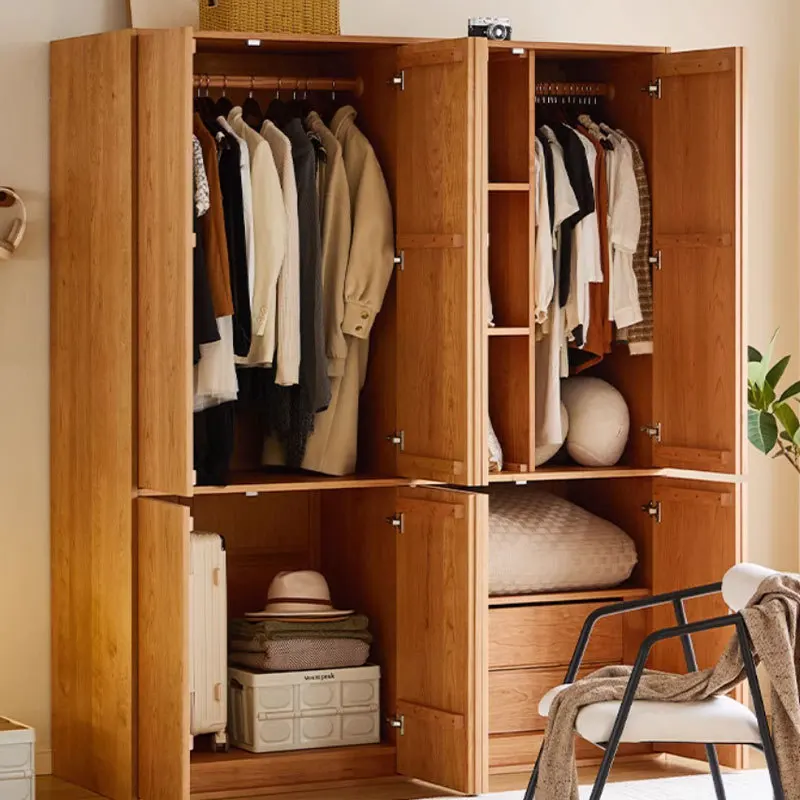 사용자 정의 가능한 북미 체리 나무 옷장 간단한 뼈 라인 일본 가구 보관함