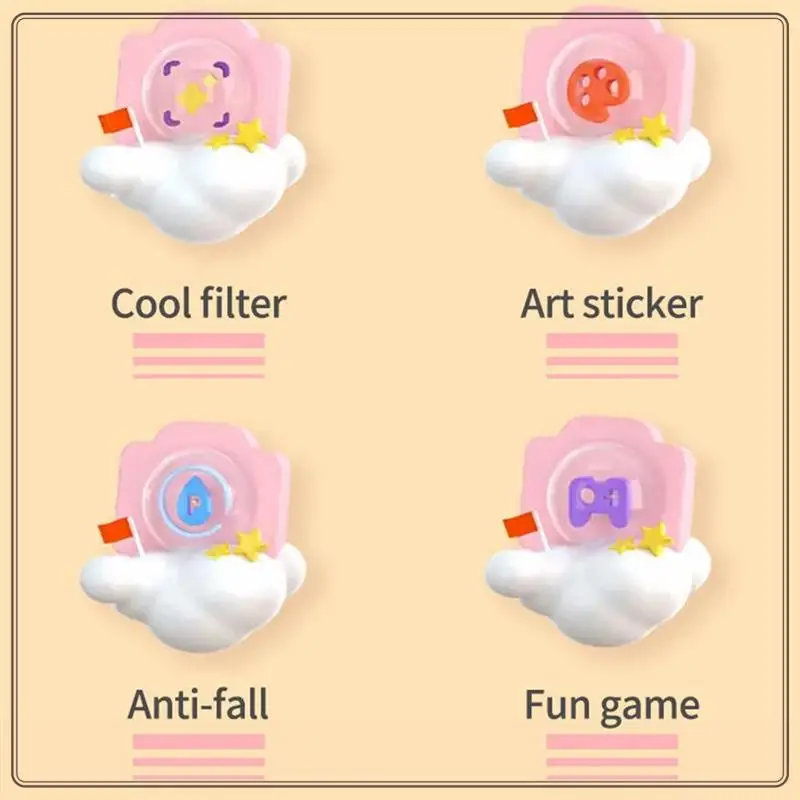 A8S HD Dual เลนส์ 4000W Pixel 5472X4104PX ความละเอียดภาพไม่มีการ์ดหน่วยความจํากล้องเด็ก, สีฟ้าติดตั้งง่าย