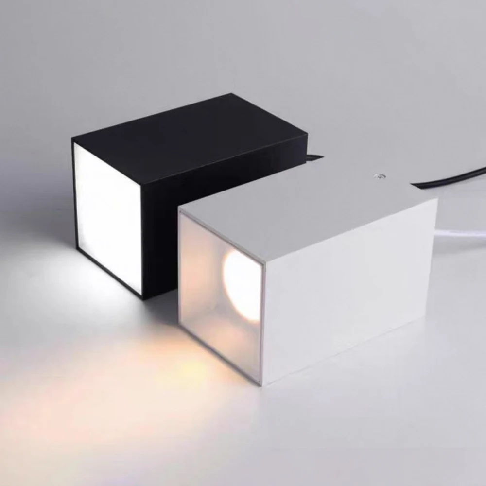 Dimmable 9W/12W Square Surface LED COB Tube Light for Indoor Lighting AC110V/220V Ceiling Mounted Hanging Line Spot without Open