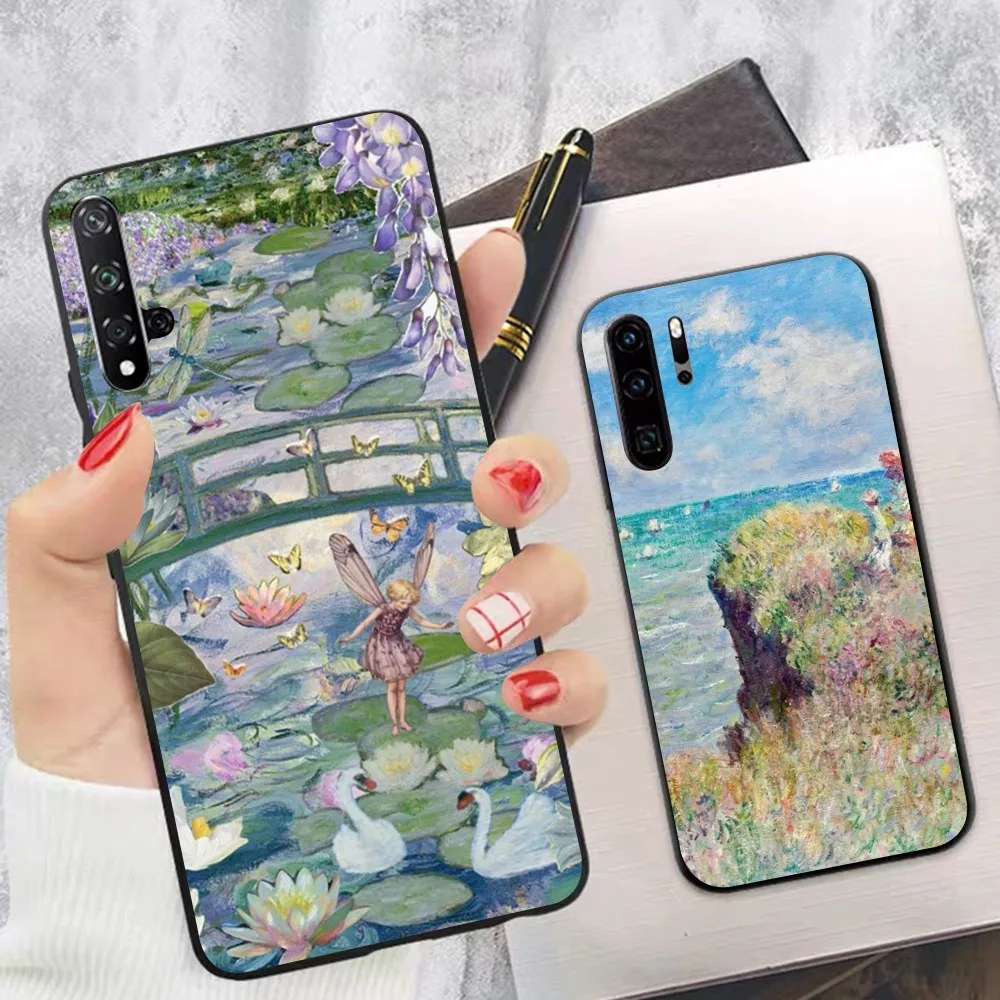 Claude Monet art Phone Case For Huawei P 8 9 10 20 30 40 50 Pro Lite Psmart Honor 10 lite 70 Mate 20lite