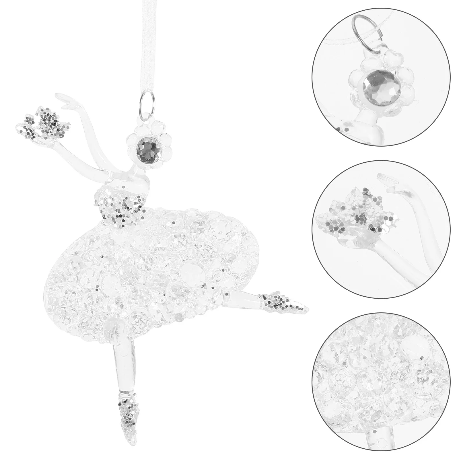 

Acrylic Dancing Girl Pendant Hanging Ornament Transparent Elegant Xmas Tree Decoration Christmas Party Favor Indoor Outdoor