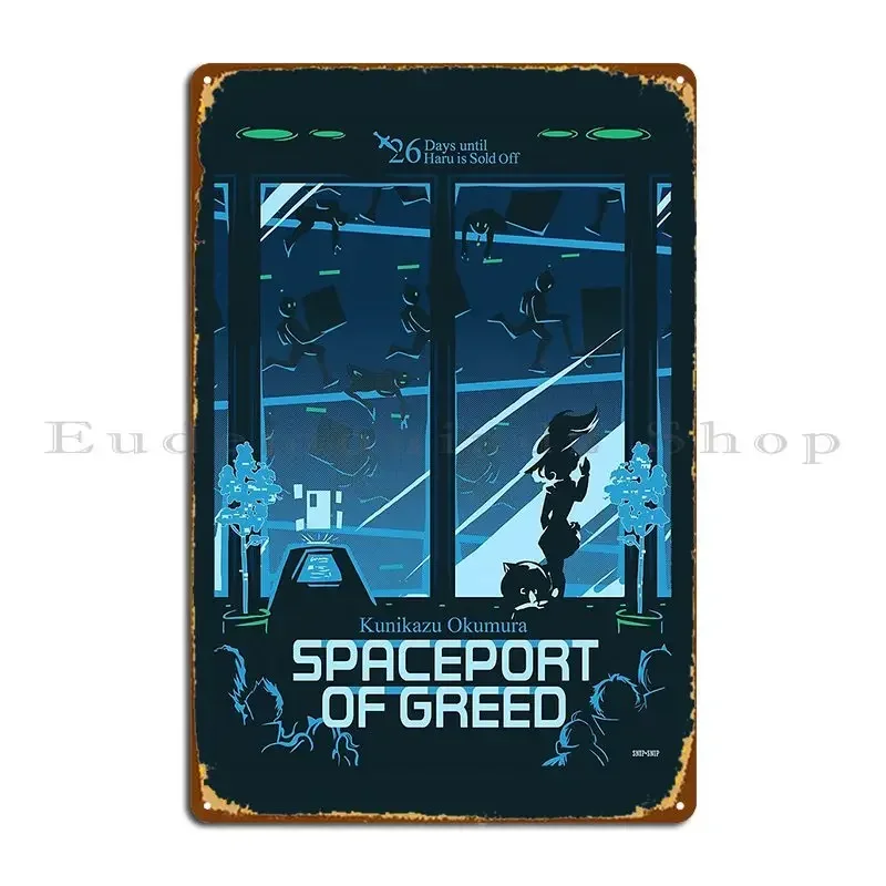 Panneau métallique Spaceport Of Greed, décor mural de Club, cinéma, affiche en étain personnalisée pour Club