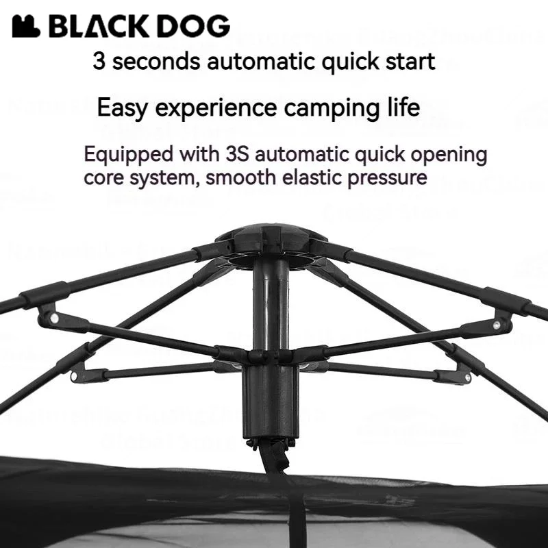 Automatic Tent Black Coating Two Doors Four Windows Camping Outdoor Sunscreen Waterproof Quick Opening Tent