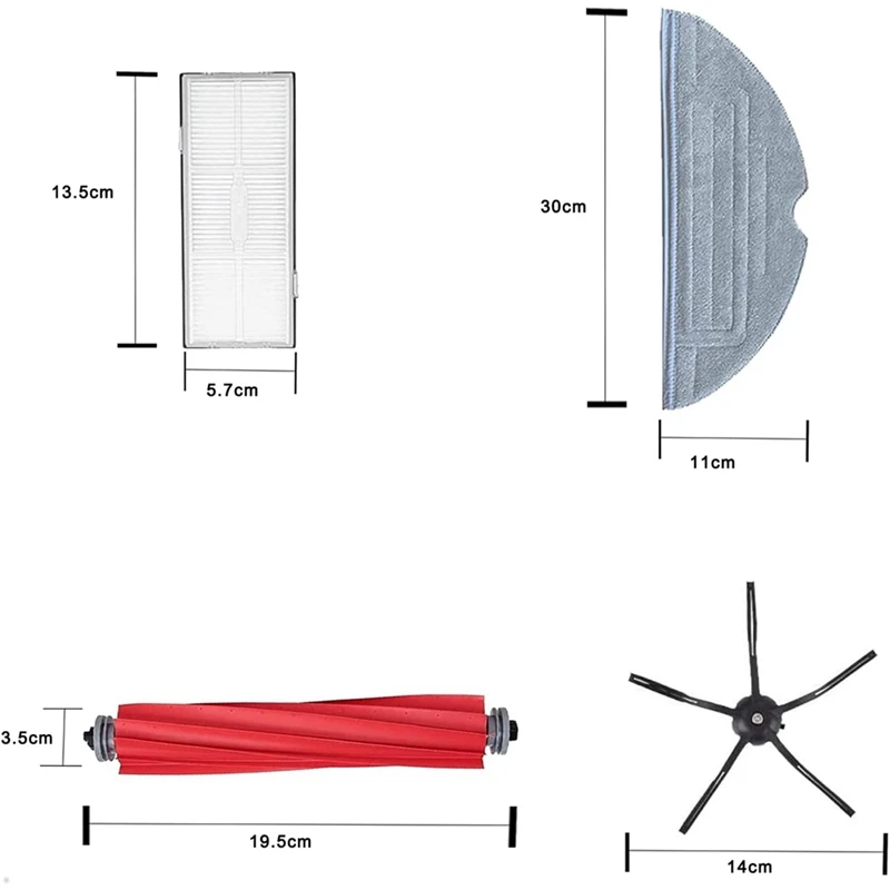 Kit de accesorios para aspiradora Roborock S7,S7, MAXV Ultra, S7 Pro Ultra, S7max V