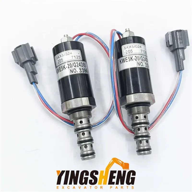 

Пилотный электромагнитный клапан гидравлического насоса KWE5K-20/G24D05 SKX5/G24-205 Экскаватор Kato HD1430 HD820 поворотный электромагнитный клапан