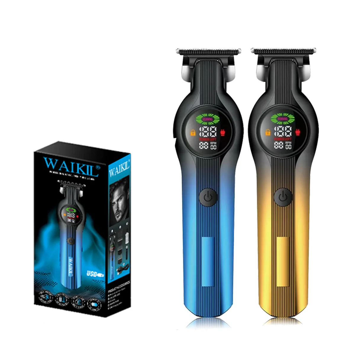 ماكينة قص الشعر الكهربائية الجديدة متعددة الوظائف لصالونات الشعر بشاشة ديجيتال ماكينة قص الشعر الكهربائية