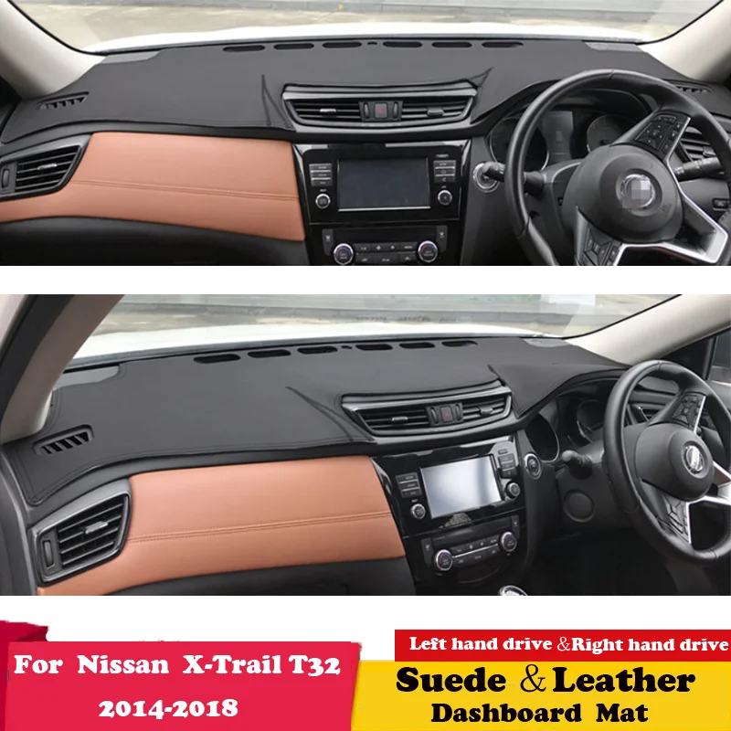 

For Nissan X-Trail T32 2014 2015 2016-2018 X Trail XTrail Suede Leather Dashmat Dashboard Cover Pad Dash Mat Carpet Accessories