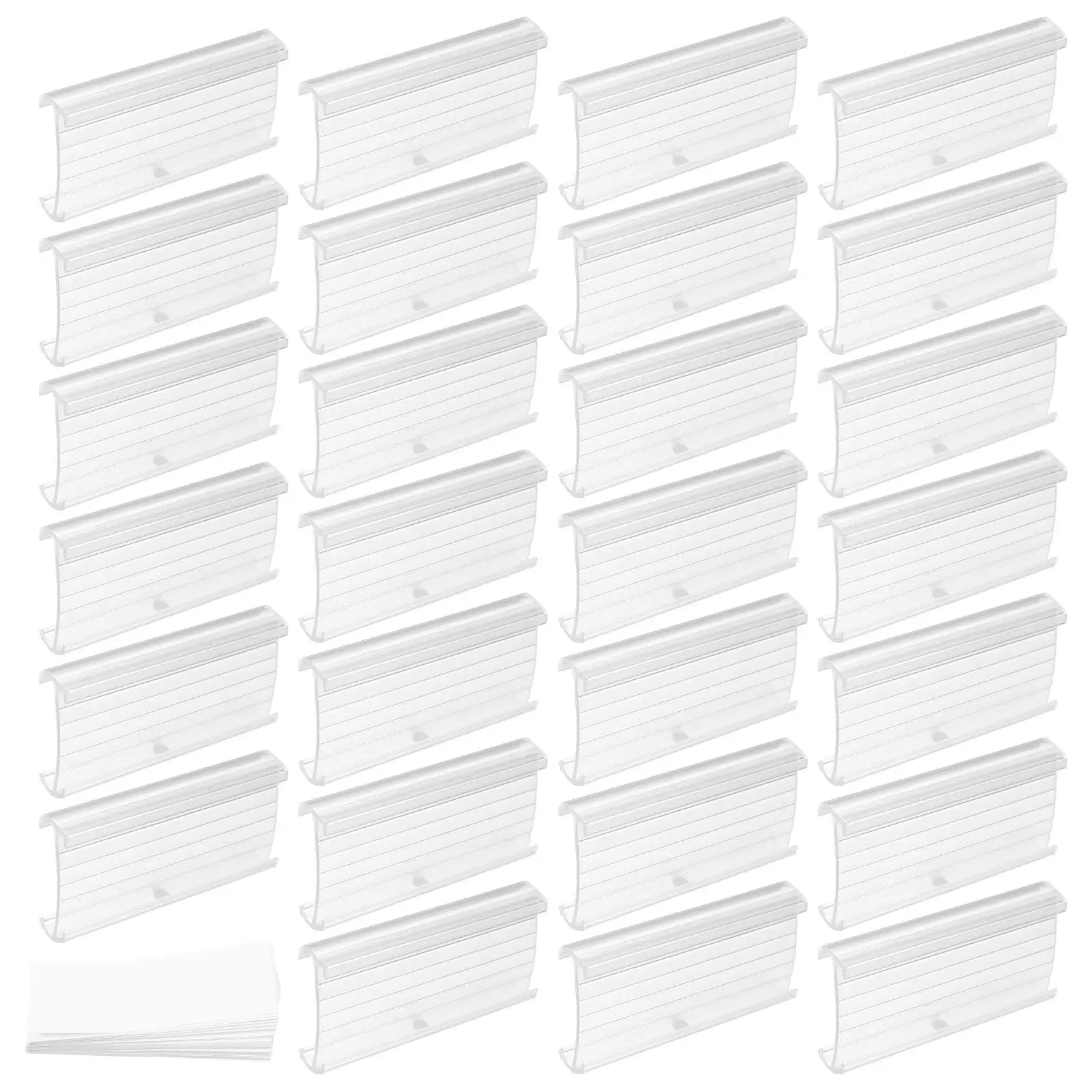

50 Pcs Label Clip Insert Wear Resistant Stable Shelf Tag Holder Price Display PVC Merchandise Sign Office Supermarket