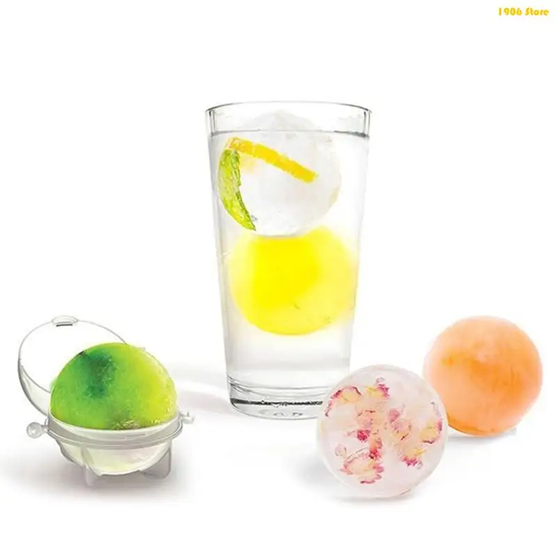 U1JB 4pcs Party Plastic Ice Tray Cube Round Sphere Ball Maker Brick Mold Mould 35mm